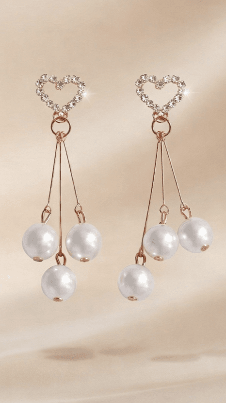 Luxury Pearl Heart Earrings